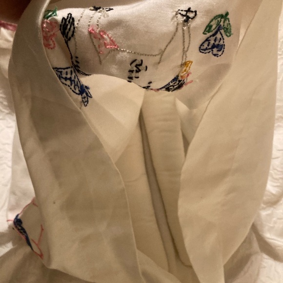 Handmade simple rabbit doll with pretty hand embroidered dress cow pig chicken - Picture 5 of 14